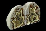 Tall, Crystal Filled Septarian Geode Bookends - Utah #123839-1